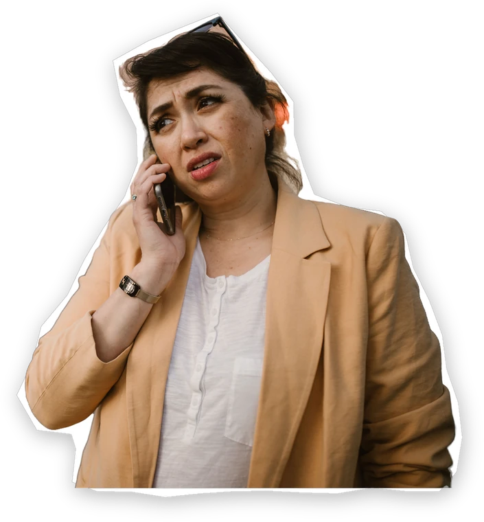A woman talking on her phone